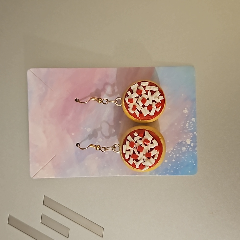Handmade bagel bite dangle earrings